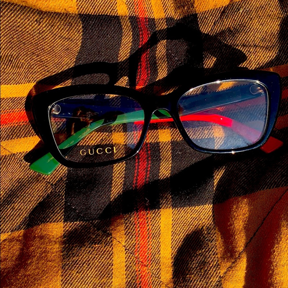 Gucci Black w Red/Green plastic Frames for Glasses